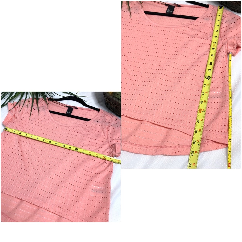 H&M coral pink short sleeve women’s crop top - Picture 4 of 4